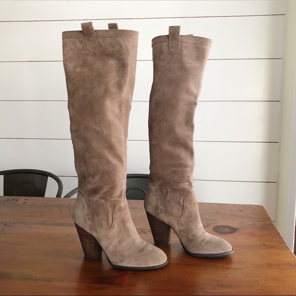 Vince Camuto Knee High Genuine Suede Sashe Boots
